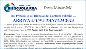 Scopri di più sull'articolo Dal Protocollo sul Rinnovo dei Contratti Pubblici … ARRIVA L’UNA TANTUM 2023