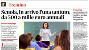 Scopri di più sull'articolo Uil Scuola del Trentino, arriverà l’una tantum