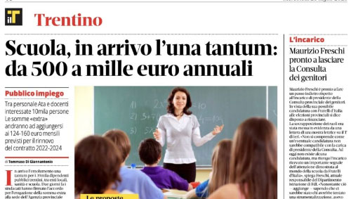 Al momento stai visualizzando Uil Scuola del Trentino, arriverà l’una tantum