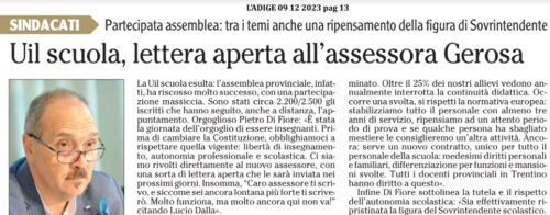 Al momento stai visualizzando Lettera aperta all’assessora: le dichiarazioni del Segretario Di Fiore dopo l’assemblea provinciale del 7 dicembre