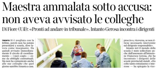 Scopri di più sull'articolo Maestra ammalata sotto accusa: non aveva avvisato le colleghe. Di Fiore: «Pronti ad andare in tribunale»