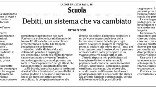 Al momento stai visualizzando Lettera del Segretario Di Fiore all’Adige sul dibattito aperto dalle parole di Gerosa: il sistema dei debiti va cambiato