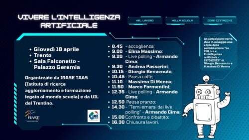 Scopri di più sull'articolo Seminario UIL del Trentino e IRASE TAAS “Vivere l’intelligenza artificiale nel lavoro, nella scuola, come cittadini